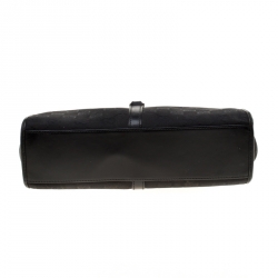 Pre Owned Gucci Black GG Canvas and Leather Jackie O Hobo