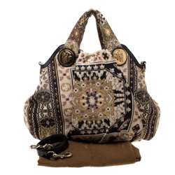 مملوكة مسبقًا حقيبة هوبو غوتشي هيستريا قماش مطرز متعددة الألوان كبيرة