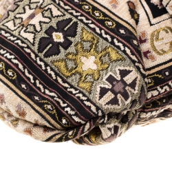 مملوكة مسبقًا حقيبة هوبو غوتشي هيستريا قماش مطرز متعددة الألوان كبيرة