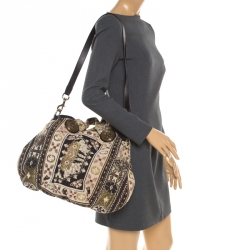 مملوكة مسبقًا حقيبة هوبو غوتشي هيستريا قماش مطرز متعددة الألوان كبيرة