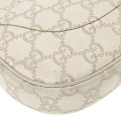 مملوكة مسبقًا Gucci White Guccissima Leather Jackie O Bouvier Medium Hobo 