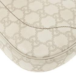 مملوكة مسبقًا Gucci White Guccissima Leather Jackie O Bouvier Medium Hobo 