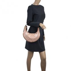 مملوكة مسبقًا Gucci Pink GG Crystal Coated Canvas Duchessa Medium Hobo Bag