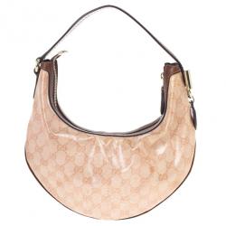 مملوكة مسبقًا Gucci Pink GG Crystal Coated Canvas Duchessa Medium Hobo Bag