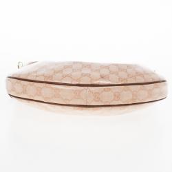 مملوكة مسبقًا Gucci Pink GG Crystal Coated Canvas Duchessa Medium Hobo Bag