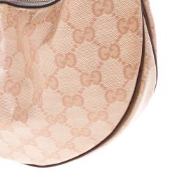 مملوكة مسبقًا Gucci Pink GG Crystal Coated Canvas Duchessa Medium Hobo Bag