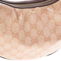 مملوكة مسبقًا Gucci Pink GG Crystal Coated Canvas Duchessa Medium Hobo Bag