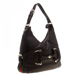 Pre Owned حقيبة غوتشي هيريتاج جلد بني كانفاس متوسطة ويب بلجام الحصان