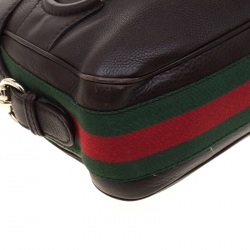 Pre Owned حقيبة غوتشي هيريتاج جلد بني كانفاس متوسطة ويب بلجام الحصان