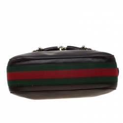 Pre Owned حقيبة غوتشي هيريتاج جلد بني كانفاس متوسطة ويب بلجام الحصان