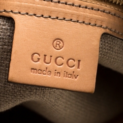 Pre Owned Gucci Beige and Pink Floral Canvas Pelham Hobo