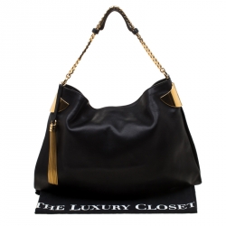 Gucci Black Leather Large Gucci 1970 Shoulder Bag