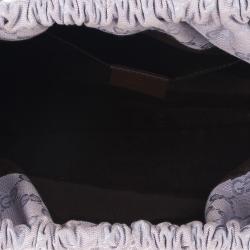 Pre Owned Gucci Vintage Lilac Canvas Bamboo Bag  