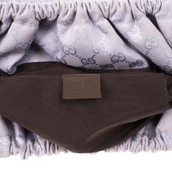 Pre Owned Gucci Vintage Lilac Canvas Bamboo Bag  