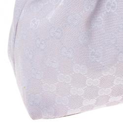 Pre Owned Gucci Vintage Lilac Canvas Bamboo Bag  