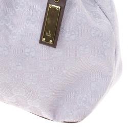 Pre Owned Gucci Vintage Lilac Canvas Bamboo Bag  