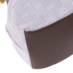 Pre Owned Gucci Vintage Lilac Canvas Bamboo Bag  