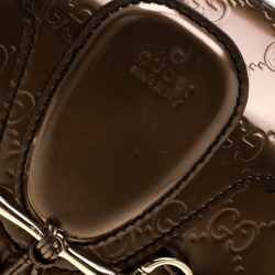 مملوكة مسبقًا Gucci Metallic Brown Guccissima Patent Leather Emily Chain Shoulder Bag