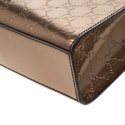 مملوكة مسبقًا Gucci Metallic Brown Guccissima Patent Leather Emily Chain Shoulder Bag