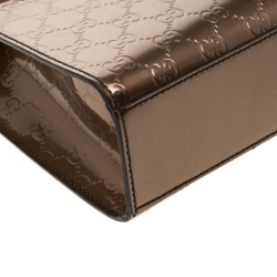 مملوكة مسبقًا Gucci Metallic Brown Guccissima Patent Leather Emily Chain Shoulder Bag