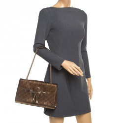مملوكة مسبقًا Gucci Metallic Brown Guccissima Patent Leather Emily Chain Shoulder Bag
