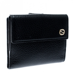 Gucci Black Leather Double G Wallet