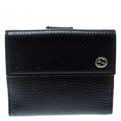 Gucci Black Leather Double G Wallet
