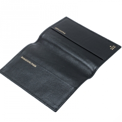 Gucci Black Guccissima Leather Passport Case Wallet