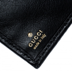 Gucci Black Guccissima Leather Passport Case Wallet