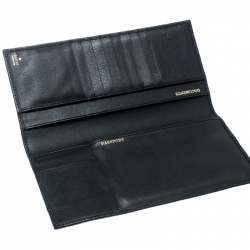 Gucci Black Guccissima Leather Passport Case Wallet