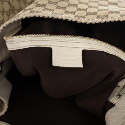 مملوكة مسبقًا Gucci Beige/Ebony GG Canvas Horsebit Medium Hobo Bag