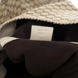 مملوكة مسبقًا Gucci Beige/Ebony GG Canvas Horsebit Medium Hobo Bag