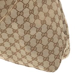 مملوكة مسبقًا Gucci Beige/Ebony GG Canvas Horsebit Medium Hobo Bag