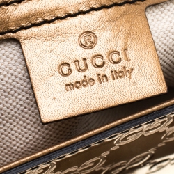 Pre Owned Gucci Bronze Guccissima Patent Leather Large Emily Chain Shoulder Bag