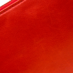 Pre Owned Gucci Red Leather Wristlet Clutch