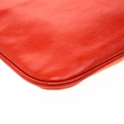 Pre Owned Gucci Red Leather Wristlet Clutch