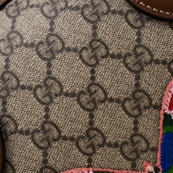 Pre Owned حقيبة غوتشي جوي بوسطن صغيرة جلد وكانفاس سوبريم GG بنفسجية فاتحة/ بيج