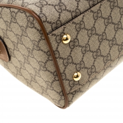 Pre Owned حقيبة غوتشي جوي بوسطن صغيرة جلد وكانفاس سوبريم GG بنفسجية فاتحة/ بيج