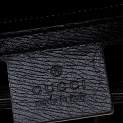 Pre Owned Gucci Black Leather Medium Bright Bit Top Handle Bag