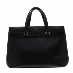 Pre Owned Gucci Black Leather Medium Bright Bit Top Handle Bag