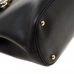 Pre Owned Gucci Black Leather Medium Bright Bit Top Handle Bag