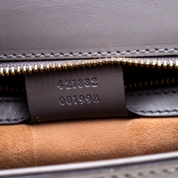 Pre Owned Gucci Grey Leather Small Sylvie Shoulder Bag 