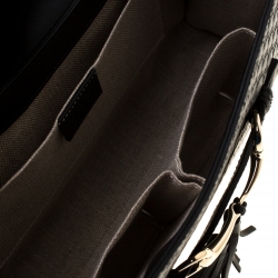 مملوكة مسبقًا Gucci Black Guccissima Leather Medium Emily Chain Shoulder Bag