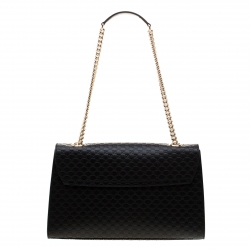 مملوكة مسبقًا Gucci Black Guccissima Leather Medium Emily Chain Shoulder Bag