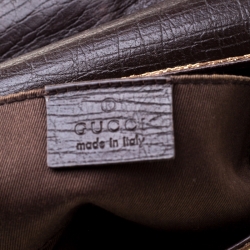 Pre Owned Gucci Brown Canvas and Leather Horsebit Shoulder Bag