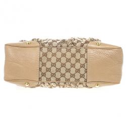 Pre Owned Gucci Beige GG Medium Jockey Hobo Bag