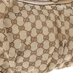 Pre Owned Gucci Beige GG Medium Jockey Hobo Bag