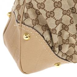 Pre Owned Gucci Beige GG Medium Jockey Hobo Bag