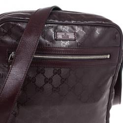 Pre Owned Gucci Burgundy GG Imprime Messenger Bag