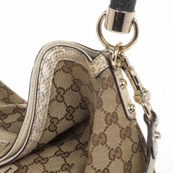 مملوكة مسبقًا Gucci Limited Edition Beige GG Canvas Crest Patchwork Indy Top Handle Bag